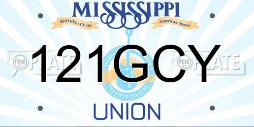 121GCY Mississippi License Plate