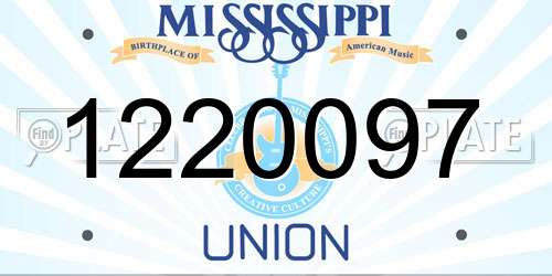 1220097 Mississippi License Plate