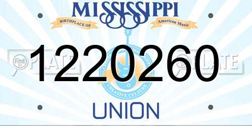 1220260 Mississippi License Plate