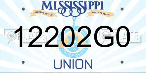12202G0 Mississippi License Plate