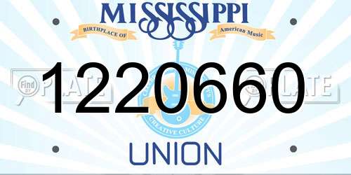 1220660 Mississippi License Plate