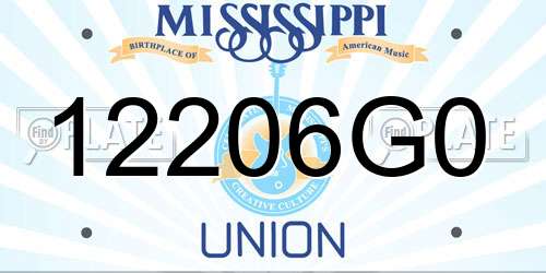 12206G0 Mississippi License Plate