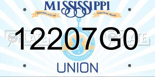 12207G0 Mississippi License Plate