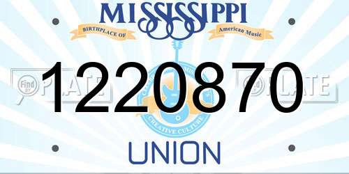 1220870 Mississippi License Plate
