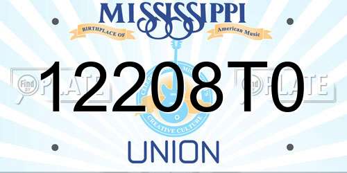 12208T0 Mississippi License Plate
