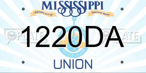 1220DA Mississippi License Plate