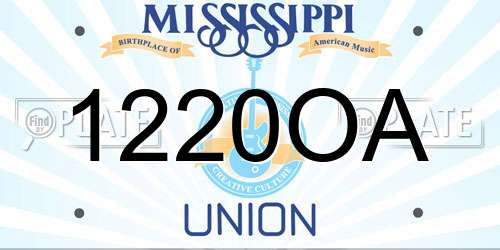 1220OA Mississippi License Plate