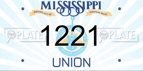 1221 Mississippi License Plate