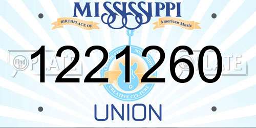 1221260 Mississippi License Plate