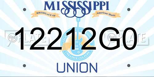 12212G0 Mississippi License Plate