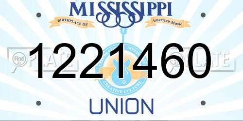 1221460 Mississippi License Plate