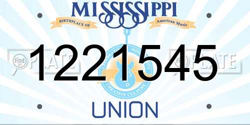 1221545 Mississippi License Plate