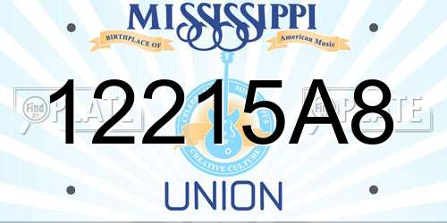 12215A8 Mississippi License Plate