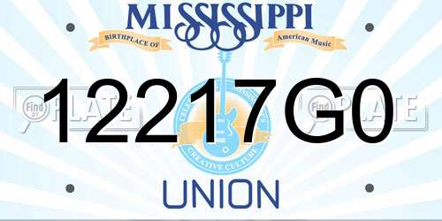12217G0 Mississippi License Plate