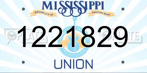 1221829 Mississippi License Plate