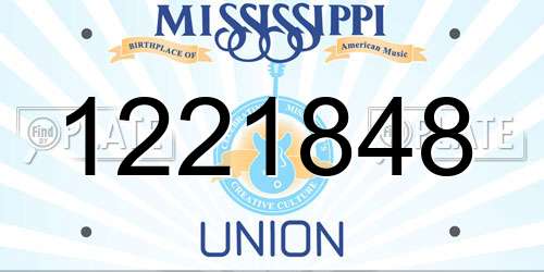 1221848 Mississippi License Plate