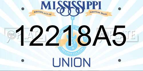 12218A5 Mississippi License Plate