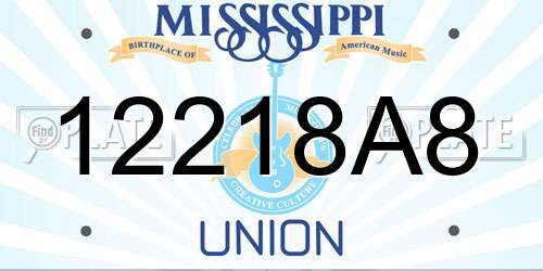 12218A8 Mississippi License Plate