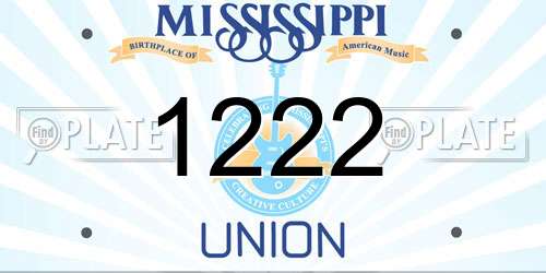 1222 Mississippi License Plate