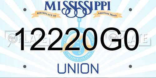 12220G0 Mississippi License Plate