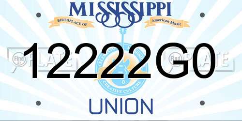 12222G0 Mississippi License Plate