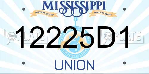 12225D1 Mississippi License Plate