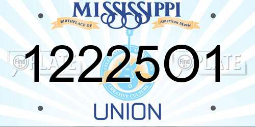 12225O1 Mississippi License Plate
