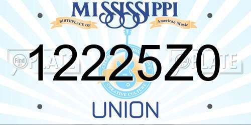 12225Z0 Mississippi License Plate