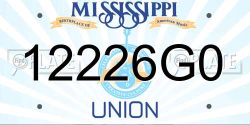 12226G0 Mississippi License Plate