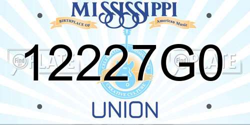 12227G0 Mississippi License Plate
