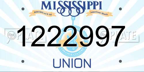 1222997 Mississippi License Plate