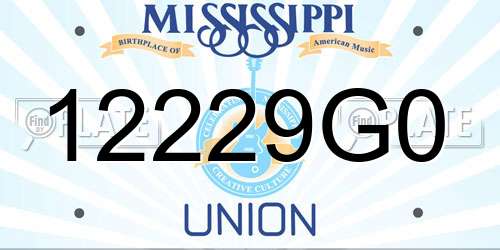 12229G0 Mississippi License Plate