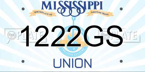 1222GS Mississippi License Plate