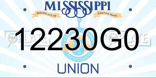 12230G0 Mississippi License Plate