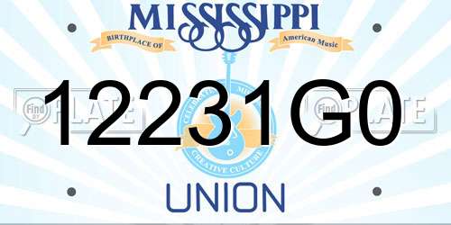 12231G0 Mississippi License Plate
