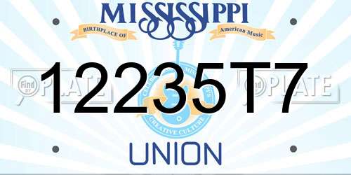 12235T7 Mississippi License Plate