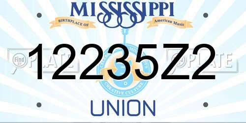 12235Z2 Mississippi License Plate
