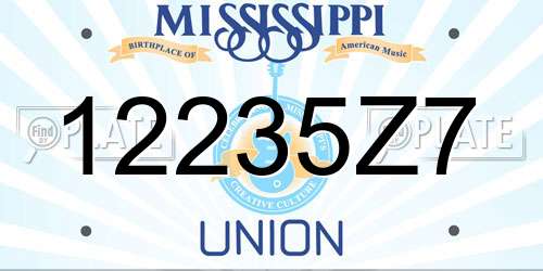 12235Z7 Mississippi License Plate