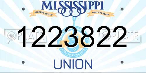 1223822 Mississippi License Plate