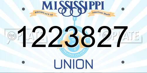 1223827 Mississippi License Plate