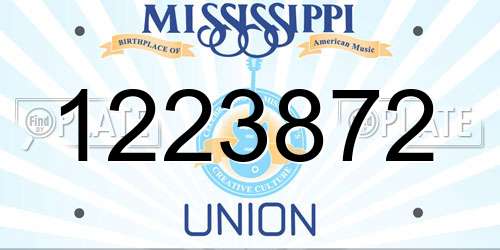 1223872 Mississippi License Plate