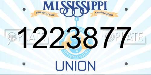 1223877 Mississippi License Plate