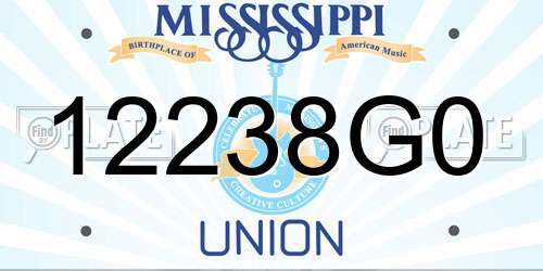 12238G0 Mississippi License Plate