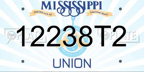 12238T2 Mississippi License Plate
