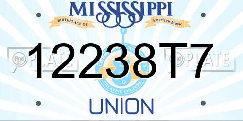 12238T7 Mississippi License Plate