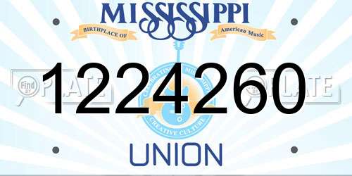 1224260 Mississippi License Plate