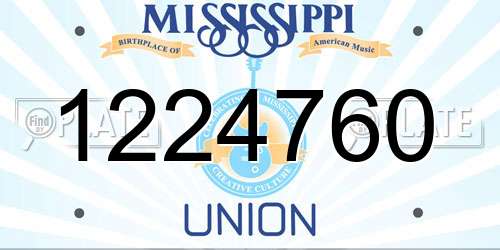 1224760 Mississippi License Plate