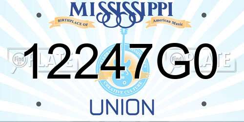 12247G0 Mississippi License Plate