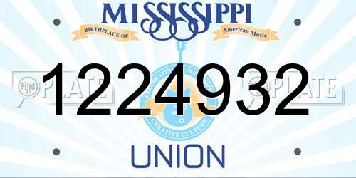 1224932 Mississippi License Plate