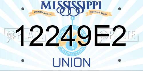 12249E2 Mississippi License Plate